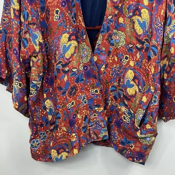 Elizabeth & James Drew Open Front Kimono Size M Rust Floral - Picture 5 of 12